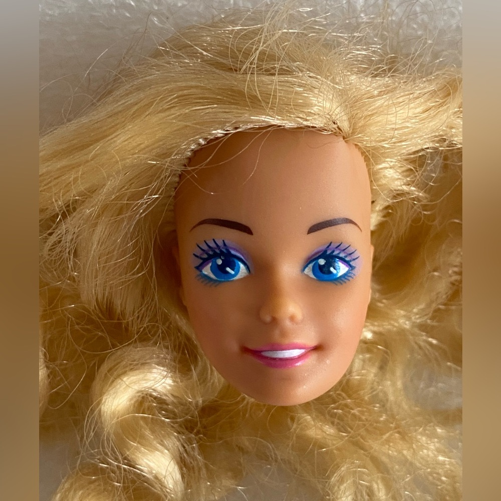 Vintage Mattel Barbie with Curly Golden Blonde Hair - HEAD Replacement Only